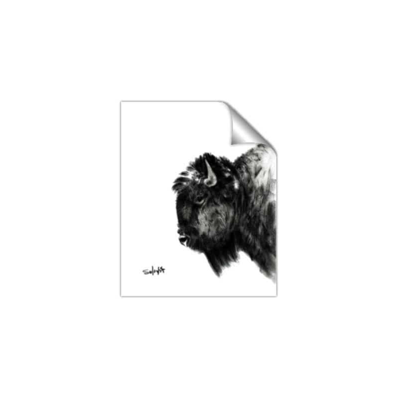 Picture of Sketched Bison _GroupedProduct_Rectangle_Portrait_Unframed_Print_Only_