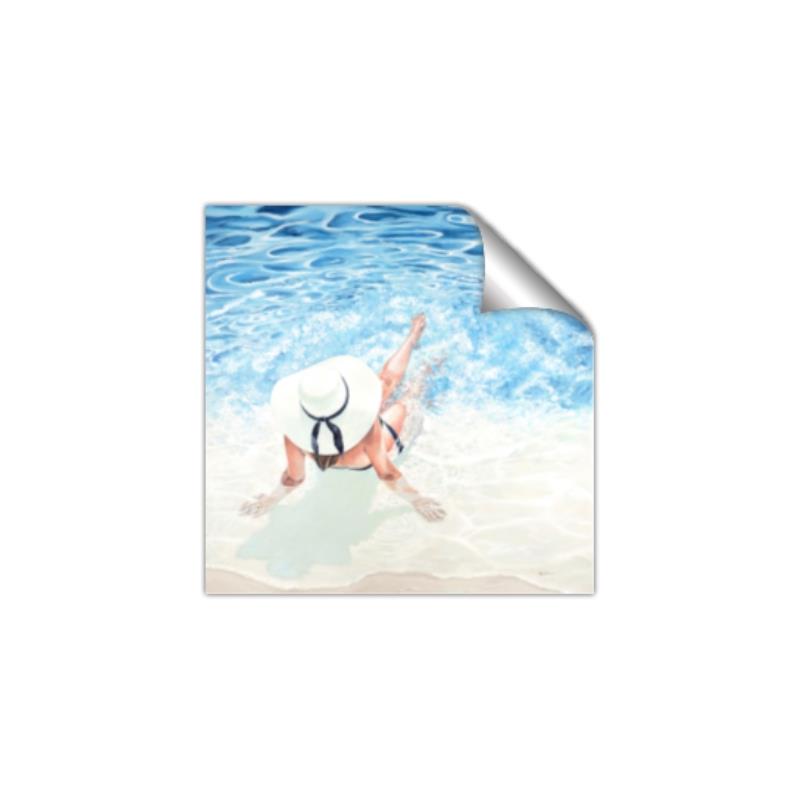 Picture of Wading at the Beach _GroupedProduct_Square_Unframed_Print_Only_