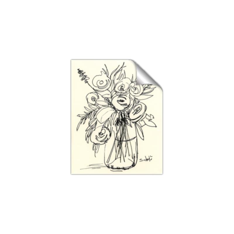 Picture of Drawn Florals II  _GroupedProduct_Rectangle_Portrait_Unframed_Print_Only_