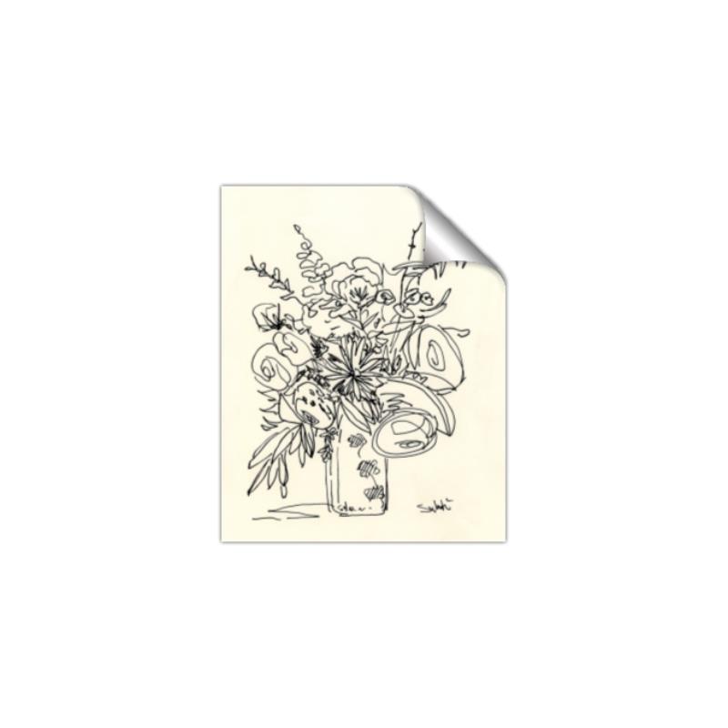 Picture of Drawn Florals III  _GroupedProduct_Rectangle_Portrait_Unframed_Print_Only_