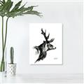 Picture of Sketched Deer side  _GroupedProduct_Rectangle_Portrait_Canvas_