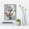 Picture of Coloured flower in pot I _GroupedProduct_Rectangle_Portrait_Canvas_Framed_