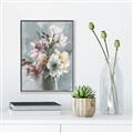 Picture of Coloured flower in pot I _GroupedProduct_Rectangle_Portrait_Canvas_Framed_