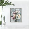 Picture of Coloured flower in pot I _GroupedProduct_Rectangle_Portrait_Canvas_Framed_