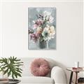 Picture of Coloured flower in pot I _GroupedProduct_Rectangle_Portrait_Canvas_Framed_