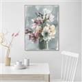 Picture of Coloured flower in pot I _GroupedProduct_Rectangle_Portrait_Canvas_Framed_