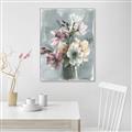 Picture of Coloured flower in pot I _GroupedProduct_Rectangle_Portrait_Canvas_Framed_