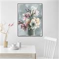 Picture of Coloured flower in pot I _GroupedProduct_Rectangle_Portrait_Canvas_Framed_