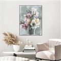 Picture of Coloured flower in pot I _GroupedProduct_Rectangle_Portrait_Canvas_Framed_