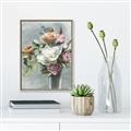 Picture of Coloured flower in pot II _GroupedProduct_Rectangle_Portrait_Canvas_Framed_