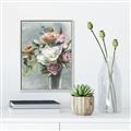 Picture of Coloured flower in pot II _GroupedProduct_Rectangle_Portrait_Canvas_Framed_