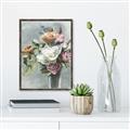 Picture of Coloured flower in pot II _GroupedProduct_Rectangle_Portrait_Canvas_Framed_