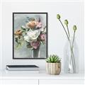 Picture of Coloured flower in pot II _GroupedProduct_Rectangle_Portrait_Canvas_Framed_