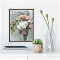 Picture of Coloured flower in pot II _GroupedProduct_Rectangle_Portrait_Canvas_Framed_
