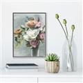 Picture of Coloured flower in pot II _GroupedProduct_Rectangle_Portrait_Canvas_Framed_