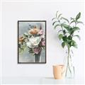Picture of Coloured flower in pot II _GroupedProduct_Rectangle_Portrait_Canvas_Framed_