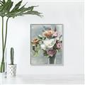 Picture of Coloured flower in pot II _GroupedProduct_Rectangle_Portrait_Canvas_Framed_