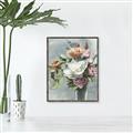 Picture of Coloured flower in pot II _GroupedProduct_Rectangle_Portrait_Canvas_Framed_