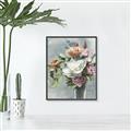 Picture of Coloured flower in pot II _GroupedProduct_Rectangle_Portrait_Canvas_Framed_