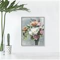 Picture of Coloured flower in pot II _GroupedProduct_Rectangle_Portrait_Canvas_Framed_