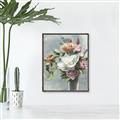 Picture of Coloured flower in pot II _GroupedProduct_Rectangle_Portrait_Canvas_Framed_