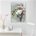 Picture of Coloured flower in pot II _GroupedProduct_Rectangle_Portrait_Canvas_Framed_