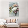 Picture of Coloured flower in pot II _GroupedProduct_Rectangle_Portrait_Canvas_Framed_