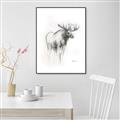 Picture of Moose Charcoal _GroupedProduct_Rectangle_Portrait_Canvas_Framed_