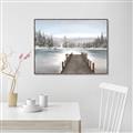 Picture of River After the Snowfall _GroupedProduct_Rectangle_Landscape_Canvas_Framed_