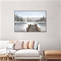 Picture of River After the Snowfall _GroupedProduct_Rectangle_Landscape_Canvas_Framed_