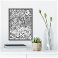 Picture of Detailed Floral Sketch _GroupedProduct_Rectangle_Portrait_Canvas_Framed_