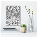Picture of Detailed Floral Sketch _GroupedProduct_Rectangle_Portrait_Canvas_Framed_