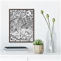 Picture of Detailed Floral Sketch _GroupedProduct_Rectangle_Portrait_Canvas_Framed_