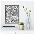 Picture of Detailed Floral Sketch _GroupedProduct_Rectangle_Portrait_Canvas_Framed_