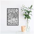 Picture of Detailed Floral Sketch _GroupedProduct_Rectangle_Portrait_Canvas_Framed_