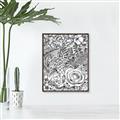 Picture of Detailed Floral Sketch _GroupedProduct_Rectangle_Portrait_Canvas_Framed_