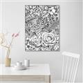 Picture of Detailed Floral Sketch _GroupedProduct_Rectangle_Portrait_Canvas_Framed_