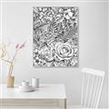 Picture of Detailed Floral Sketch _GroupedProduct_Rectangle_Portrait_Canvas_Framed_