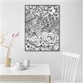 Picture of Detailed Floral Sketch _GroupedProduct_Rectangle_Portrait_Canvas_Framed_