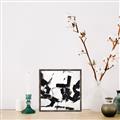 Picture of Black Abstract with Fine Line _GroupedProduct_Square_Canvas_Framed_