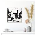 Picture of Black Abstract with Fine Line _GroupedProduct_Square_Canvas_Framed_