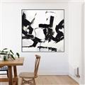 Picture of Black Abstract with Fine Line _GroupedProduct_Square_Canvas_Framed_