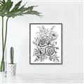 Picture of Sketched Flower I _GroupedProduct_Rectangle_Portrait_Canvas_Framed_