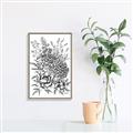 Picture of Sketched Flower II  _GroupedProduct_Rectangle_Portrait_Canvas_Framed_