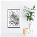 Picture of Sketched Flower II  _GroupedProduct_Rectangle_Portrait_Canvas_Framed_