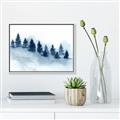 Picture of Misty Forest Blue Trees _GroupedProduct_Rectangle_Landscape_Canvas_Framed_