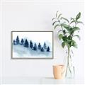 Picture of Misty Forest Blue Trees _GroupedProduct_Rectangle_Landscape_Canvas_Framed_