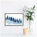 Picture of Misty Forest Blue Trees _GroupedProduct_Rectangle_Landscape_Canvas_Framed_