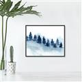 Picture of Misty Forest Blue Trees _GroupedProduct_Rectangle_Landscape_Canvas_Framed_