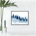 Picture of Misty Forest Blue Trees _GroupedProduct_Rectangle_Landscape_Canvas_Framed_